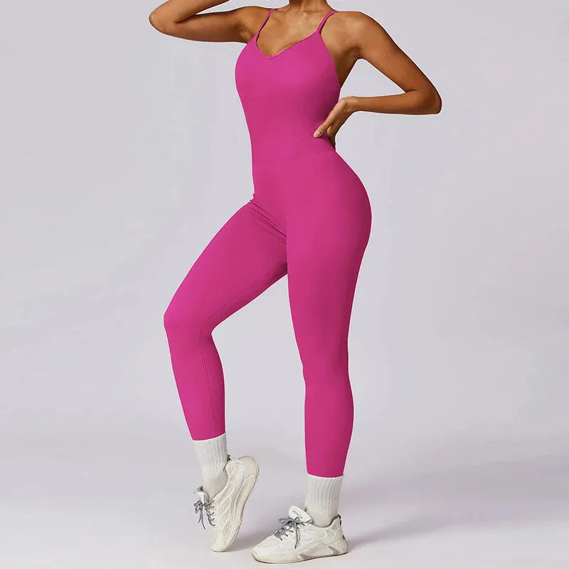 Seamless One Piece Jumpsuit for Women - Sleeveless Push Up Romper Yoga Workout Bodysuit - Perfect for Gym, Running, Yoga & Activewear