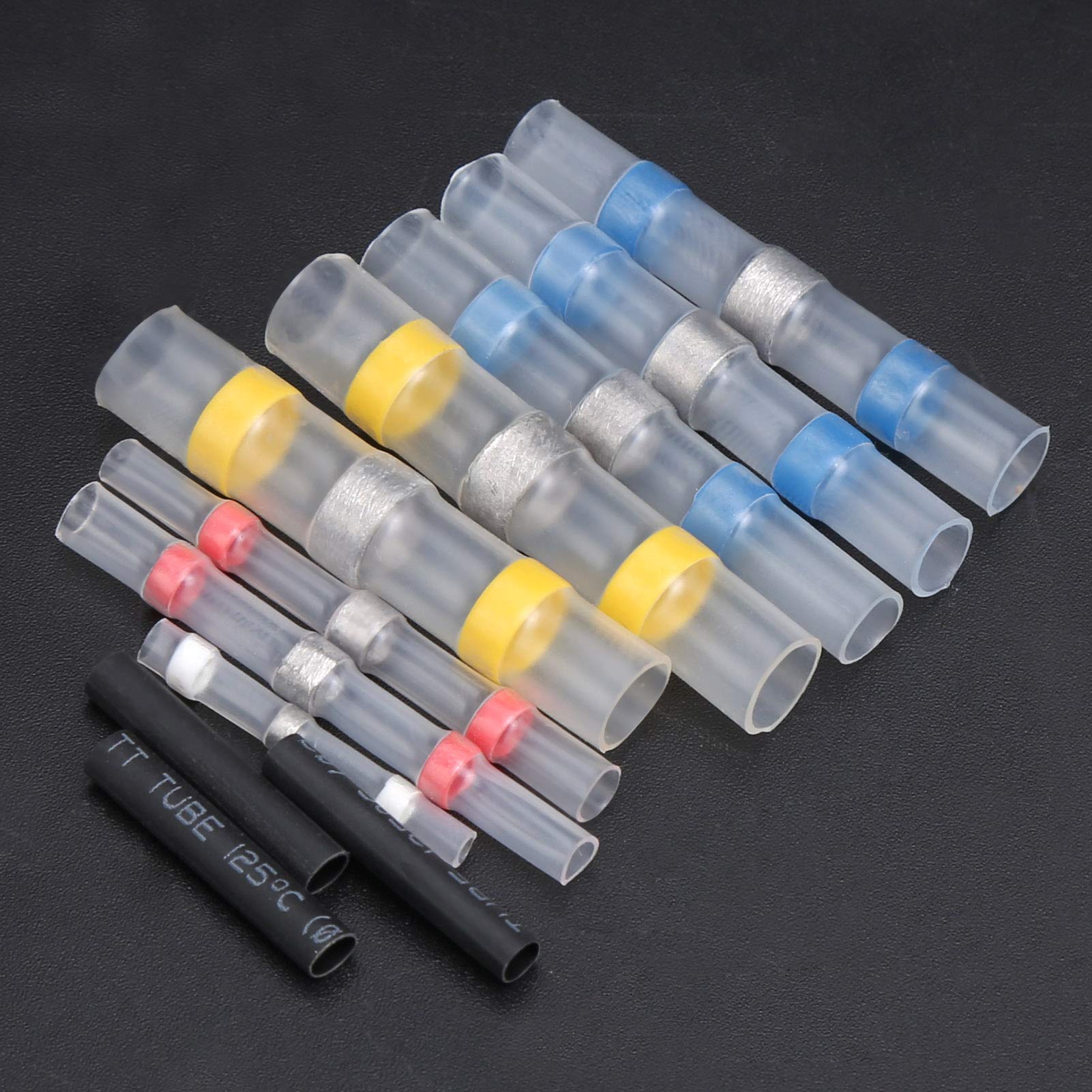 600pcs Waterproof Heat Shrink Solder Seal Wire Connectors - Polyethylene Electrical Butt Connectors for Automotive, Boat & Truck Wiring - Ideal for Marine, RV and Outdoor Electrical Repairs