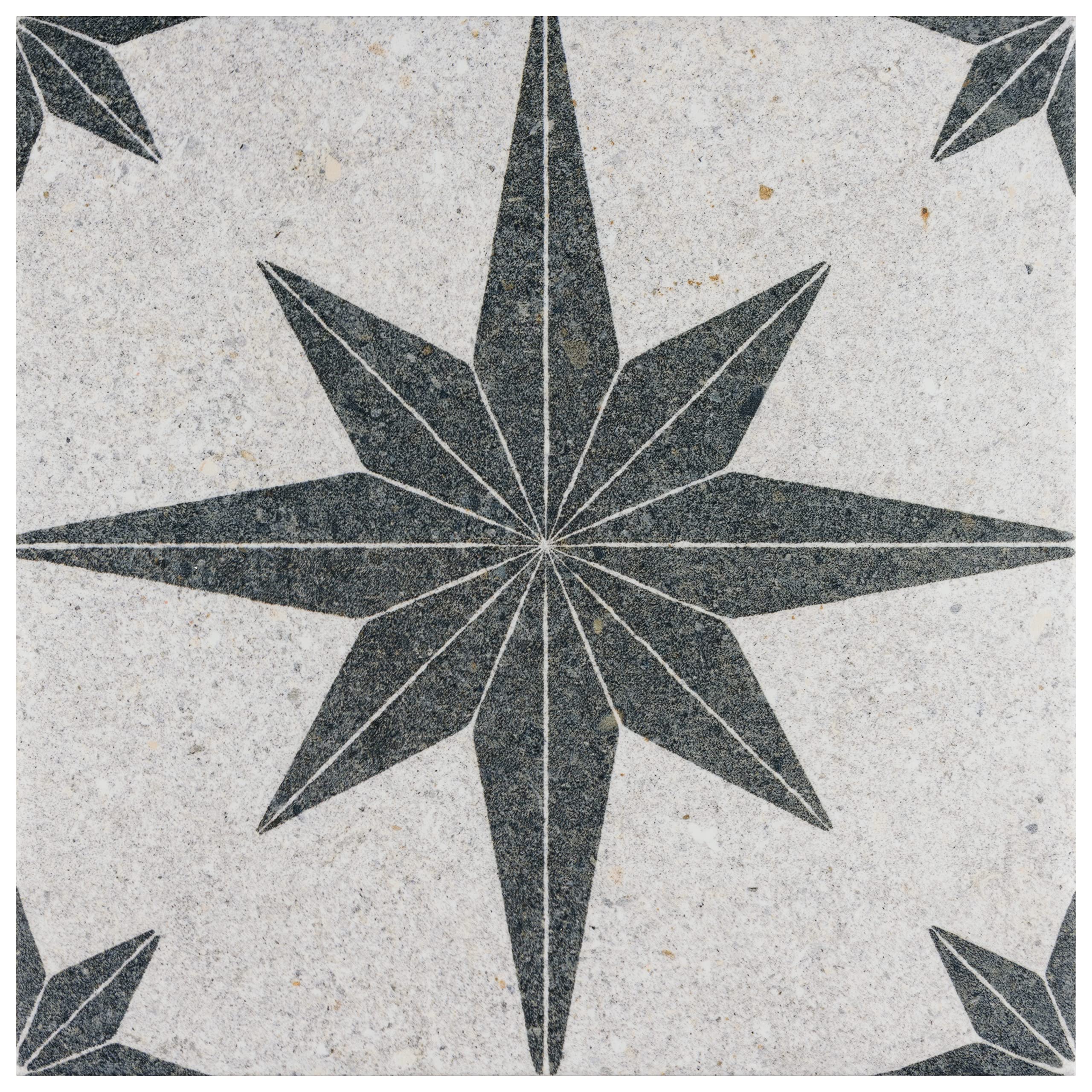 Merola Tile Compass Star White Stone 8