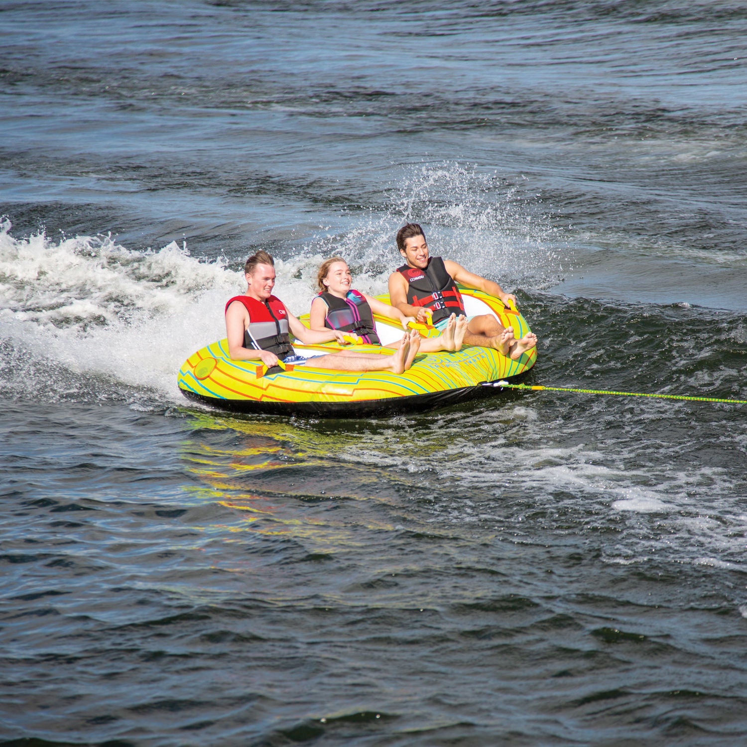 Connelly Triple Threat Towable Tube for 3 Riders - High-Speed Water Sports Fun for Lakes and Beaches