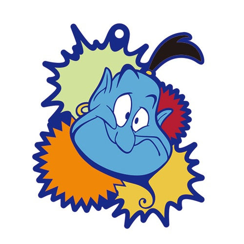 Disney Aladdin Genie Laser Cut Rubber Keychain - Durable Mascot Charm for Backpacks, Luggage & Gift Giving