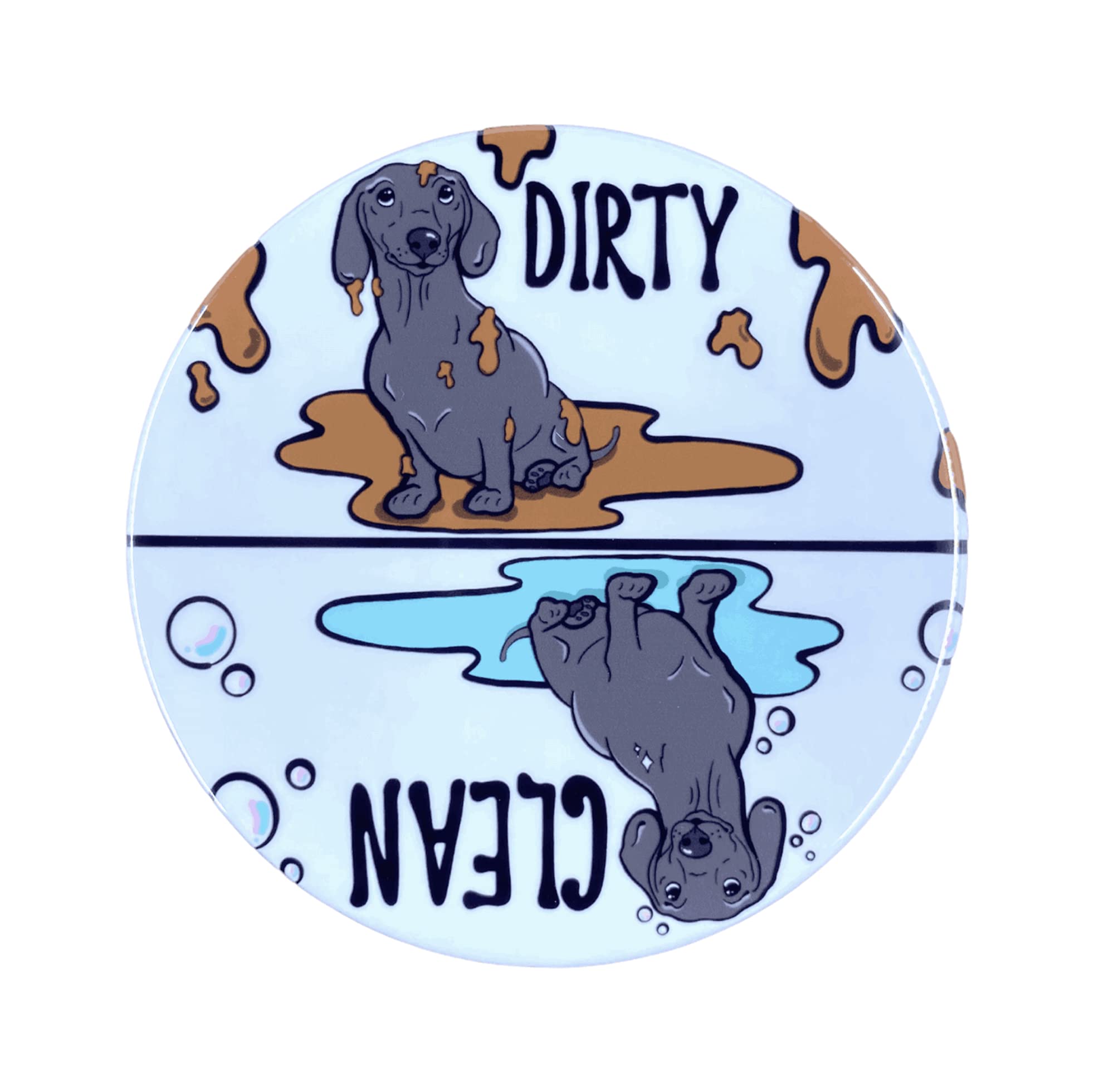 Handmade Black Dachshund Dog Dishwasher Magnet - Cute Kitchen Cleaning Accessories & Decor for Refrigerator, Dishwasher, and Home Organization