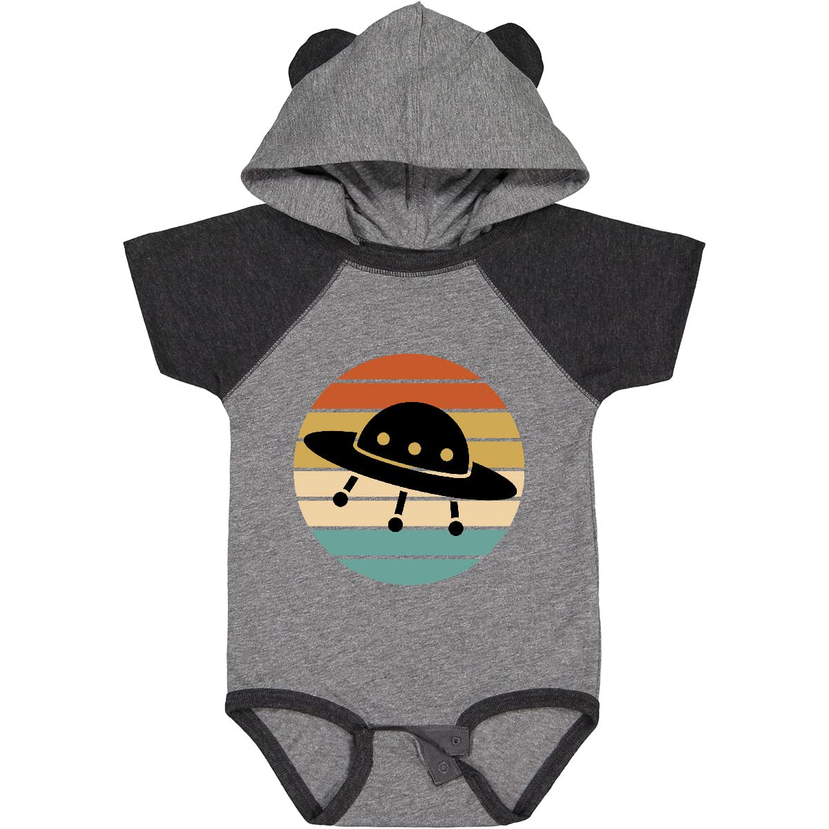 Inktastic Retro Space Travel Saucer Sunset Baby Bodysuit - Soft Cotton Onesie for Infants, Unisex Astronaut Themed Outfit for Boys & Girls - Perfect for Playdates, Photo Shoots & Space-Themed Birthday Parties