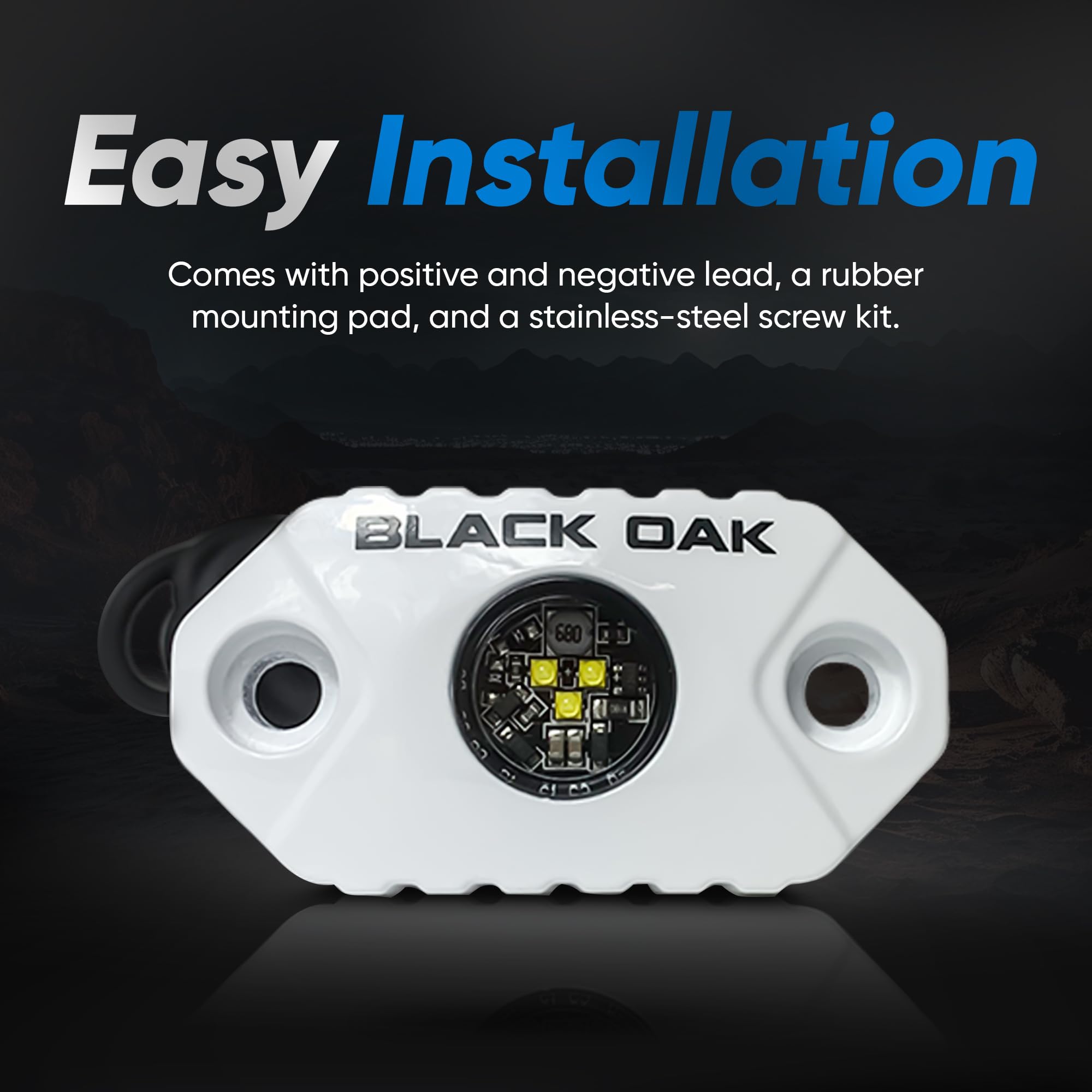 Black Oak LED Marine Boat Lights - Dimmable White Fishing, Courtesy & Deck Lights for Pontoon, Kayak, Yacht, Sailboat | Perfect for Night Fishing & Water Safety