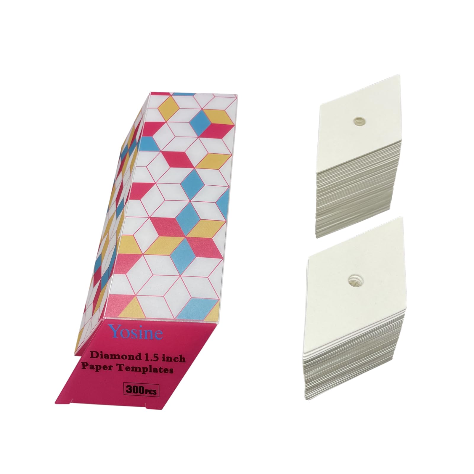 300pcs 1.5 Inch Diamond 60 Degrees Paper Piecing Templates for Quilting, DIY Sewing & Craft Projects - Perfect for Patchwork, English Paper Piecing (EPP) and Handmade Quilt Designs