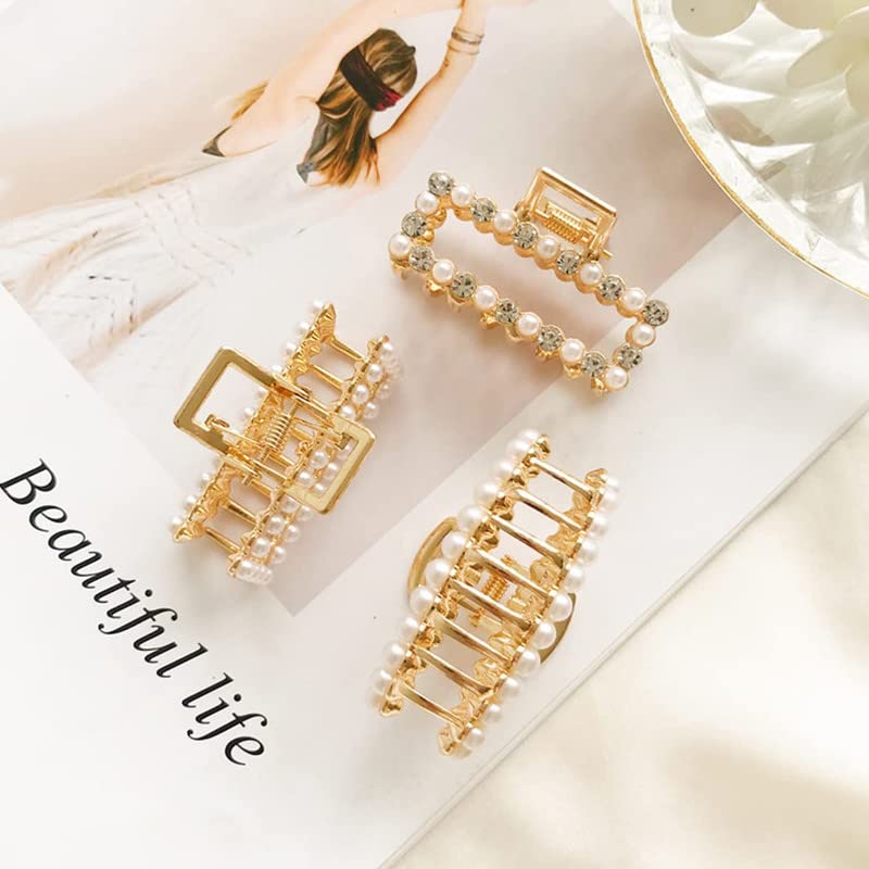 FAMEZA 6 Pack Small Metal Hair Claws for Women - Heart Bowknot & Moon Hair Barrettes for Thick Hair (1.5 Inch) - Perfect Gift for Mom, Wife, Daughter, Girlfriend & Friends - Great for Parties, Weddings, Daily Styling & Hair Accessories