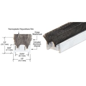CRL R011G96L 96-Inch Commercial Door Astragal with Weatherstrip - Heavy Duty Aluminum Door Seal for Weatherproofing & Noise Reduction - Ideal for Storefronts, Offices & Entry Doors