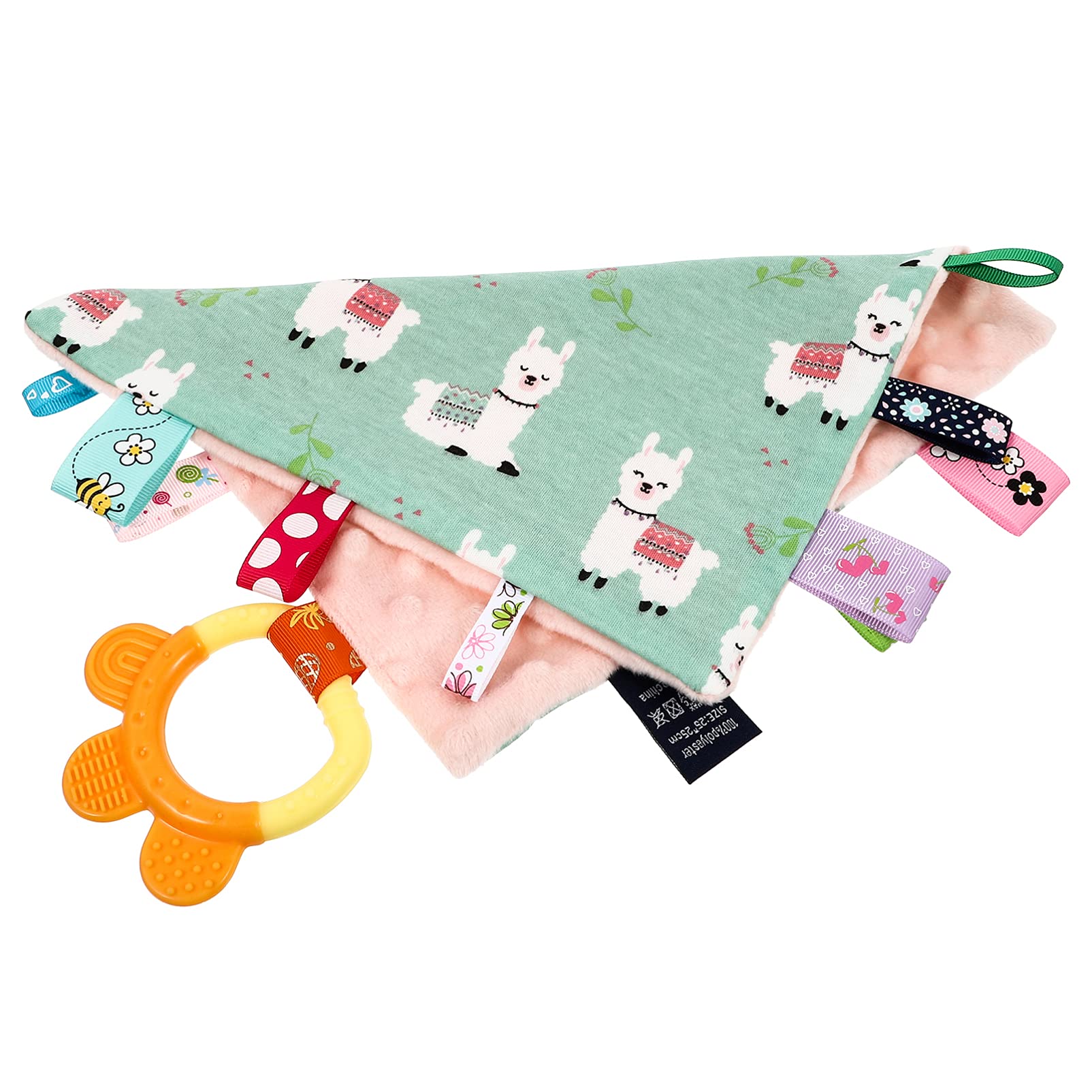 Healifty Soft Rabbit Burp Cloth & Washcloth Set - Cute Newborn Baby Towel with Pacifying Rattle Toy - Light Green Infant Care Essentials for Feeding, Bathing & Playtime