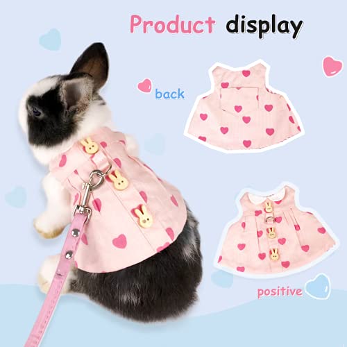Cute Guinea Pig Clothes & Rabbit Harness Set - Ferret Bunny Outfits with Leash, Mini Hat & Brooch Accessories for Small Pets | Perfect for Costume Parties & Outdoor Adventures
