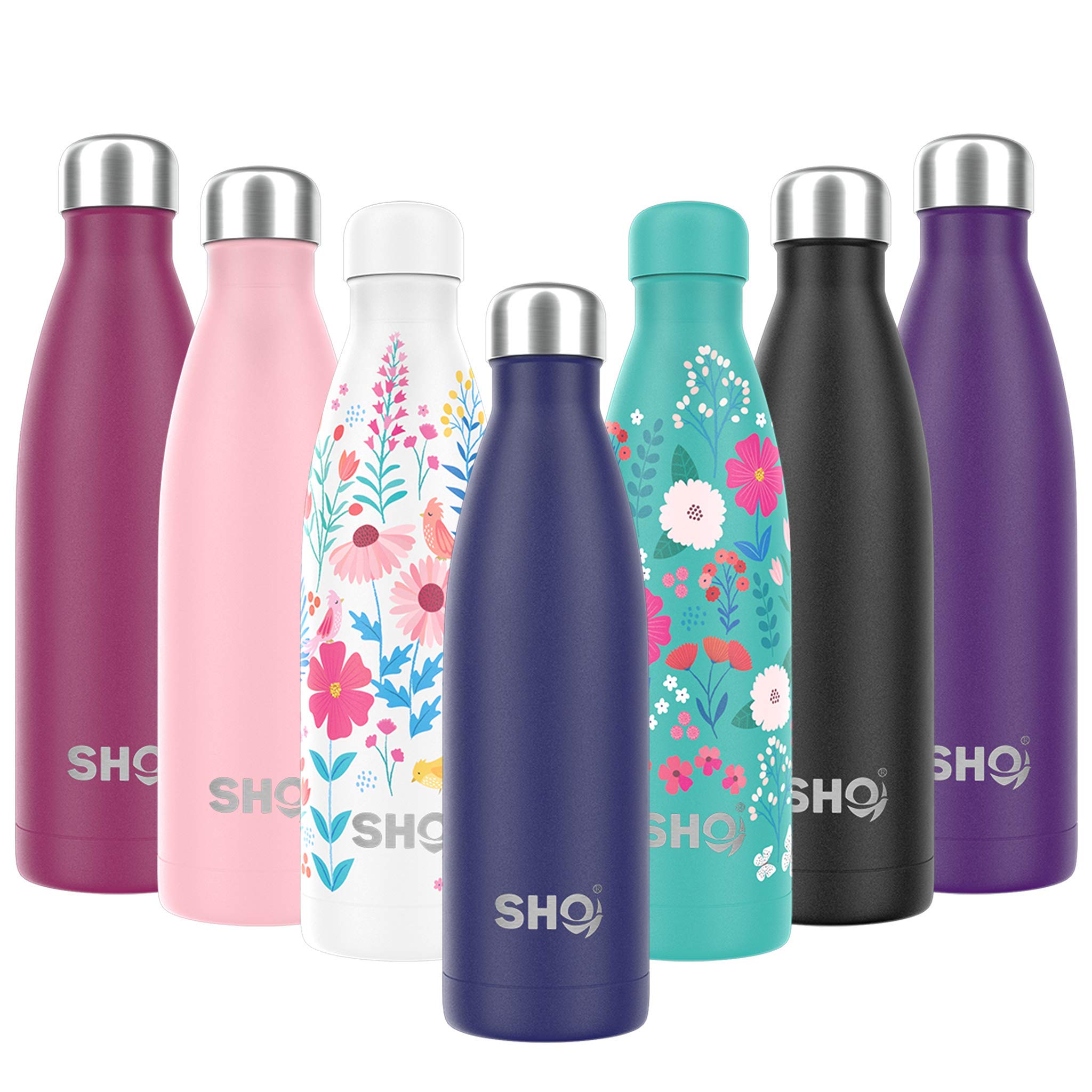 SHO Bottle - Premium Vacuum Insulated Stainless Steel Water Bottle, 24 Hour Cold & 12 Hour Hot, Double Wall BPA-Free Sports Flask - Perfect for Gym, Hiking, Office & Outdoor Activities