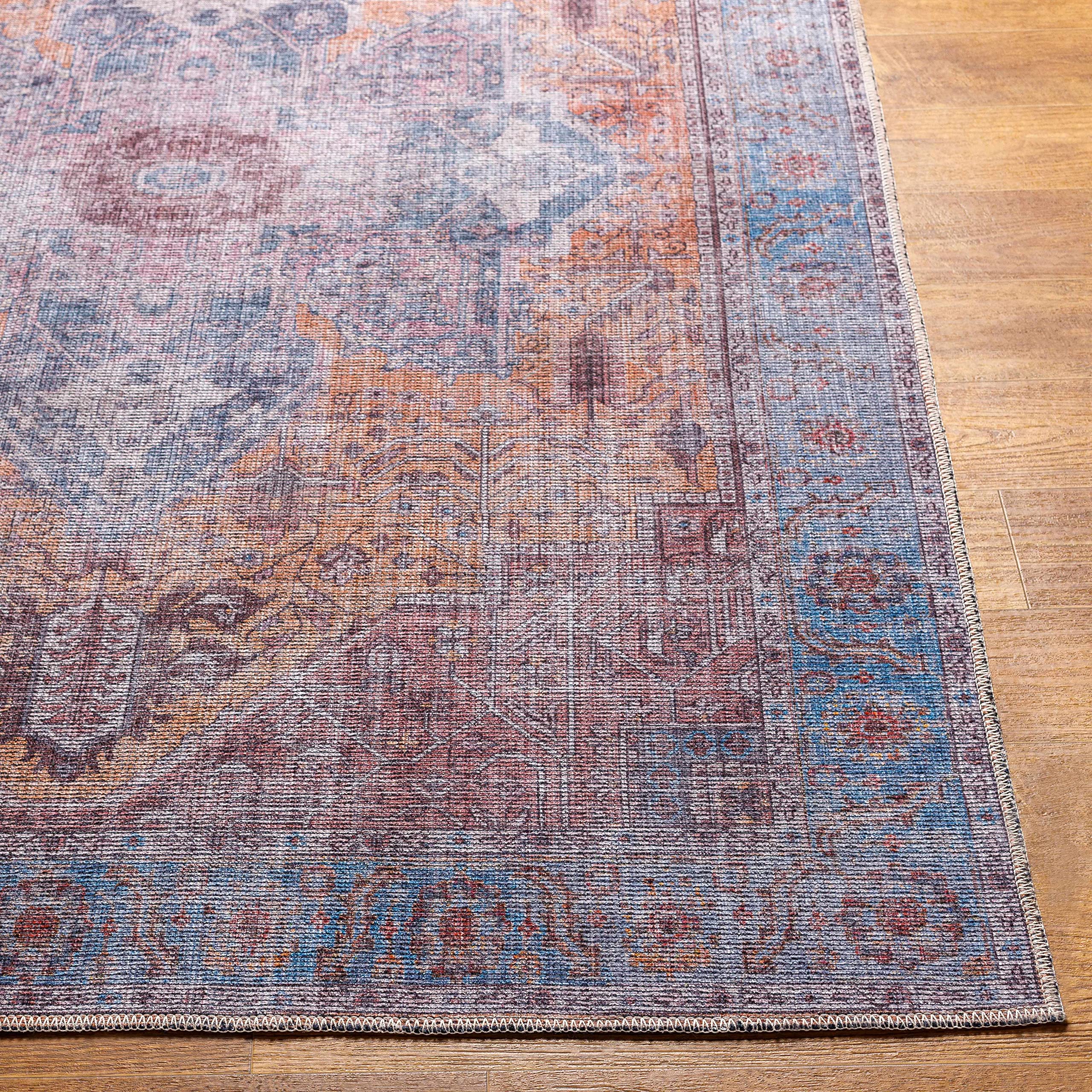 Hauteloom Tabina Machine Washable Area Rug - Gray & Purple - 7'10