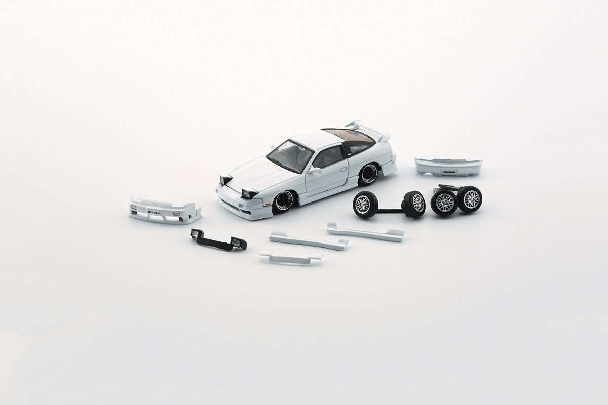 BM Creations 1:64 Scale Diecast Model - 1990 Nissan Silvia 180SX White Left Hand Drive (LHD) Collectible Car for Display, Gifts & Racing Enthusiasts