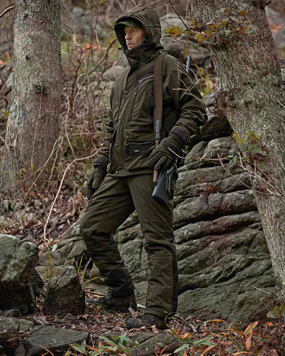 Deerhunter Muflon Bib Trousers - Waterproof Hunting Overalls for Men - Durable Camo Work Pants for Outdoor Adventures, Hunting & Farming