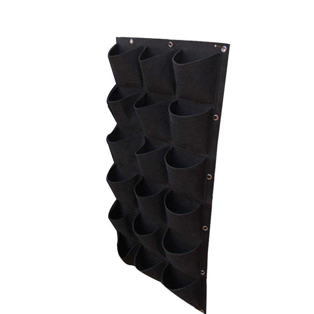 **18-Pocket Vertical Felt Grow Bag Planter - Hanging Wall Garden Planter for Vegetables, Flowers & Herbs | Indoor/Outdoor Green Planting Solution for Home & Balcony**