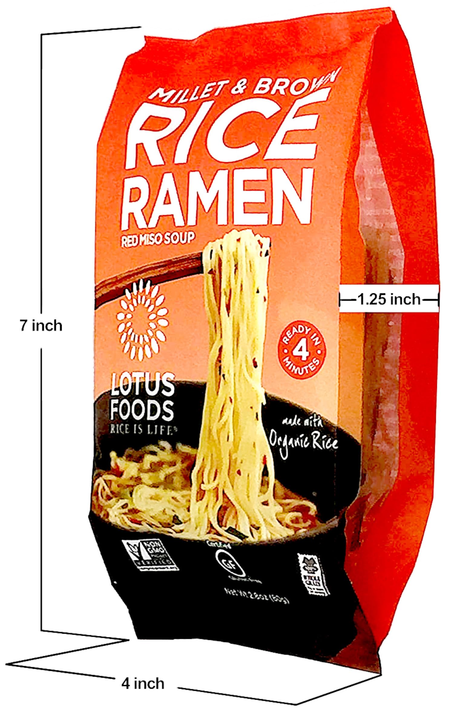 Organic Miso Ramen Soup Mix by Lotus Foods - Millet & Brown Rice Noodles, 2.8 oz | Vegan, Gluten-Free Instant Noodles for Quick Meals & Healthy Lunch