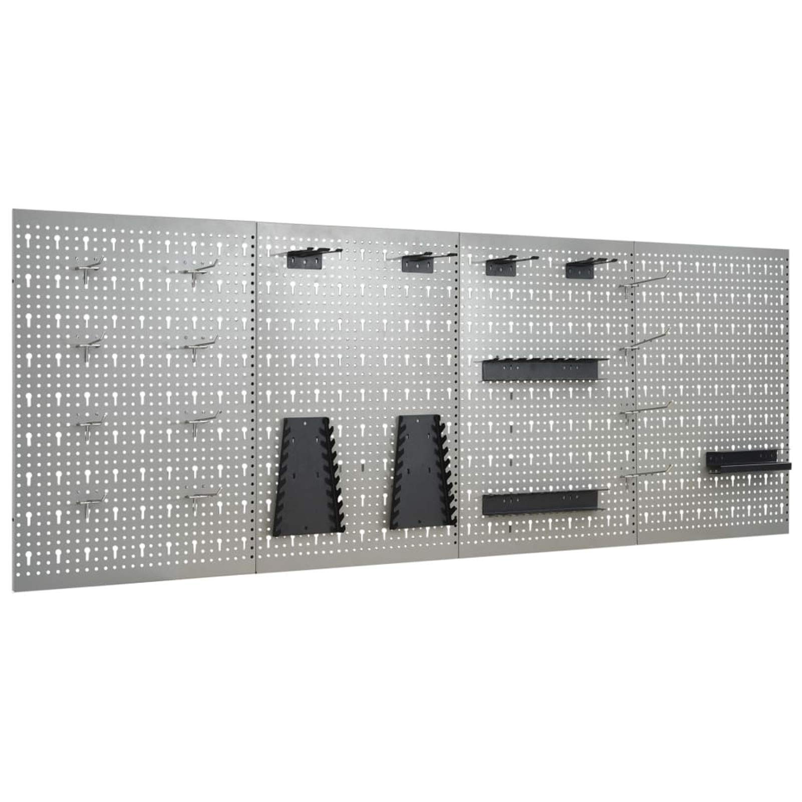 Tidyard 4-Piece Pegboard Wall Mounted Garage Storage System - Heavy Duty Tool Organizer Panel for Workshop, Garage & Home Organization (16