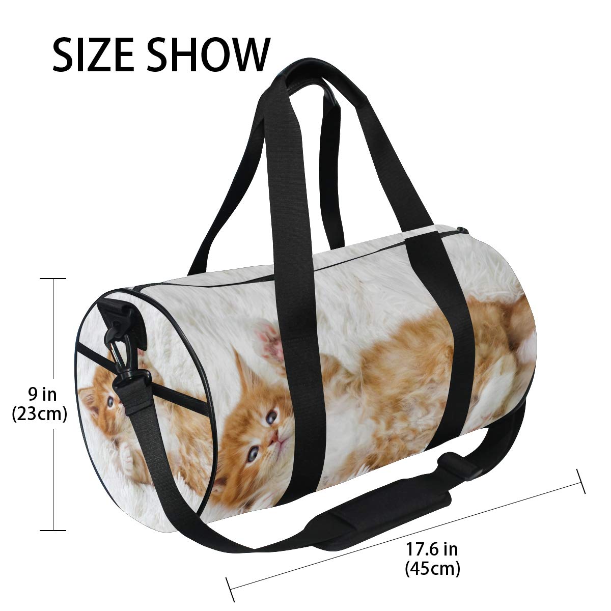 Gym Sports Duffel Bag for Men & Women - Large Maine Coon Cat Print Travel Bag for Workout, Yoga, Beach & Weekend Getaways