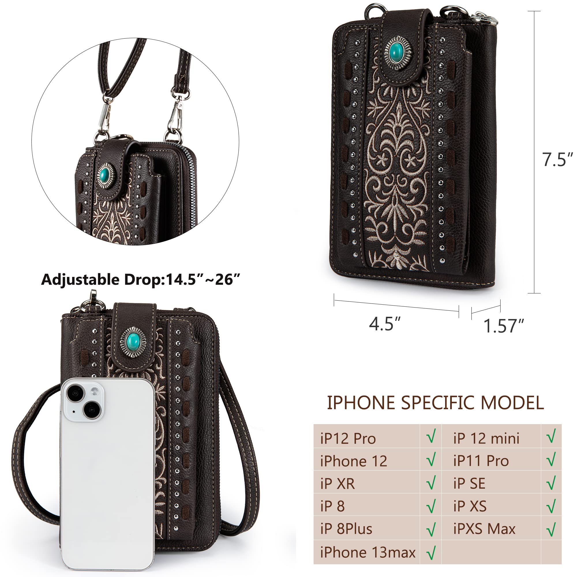 Montana West Small Crossbody Bags for Women - Stylish Western Handbag with Multiple Cash Slots - Perfect for Travel, Shopping & Everyday Use
