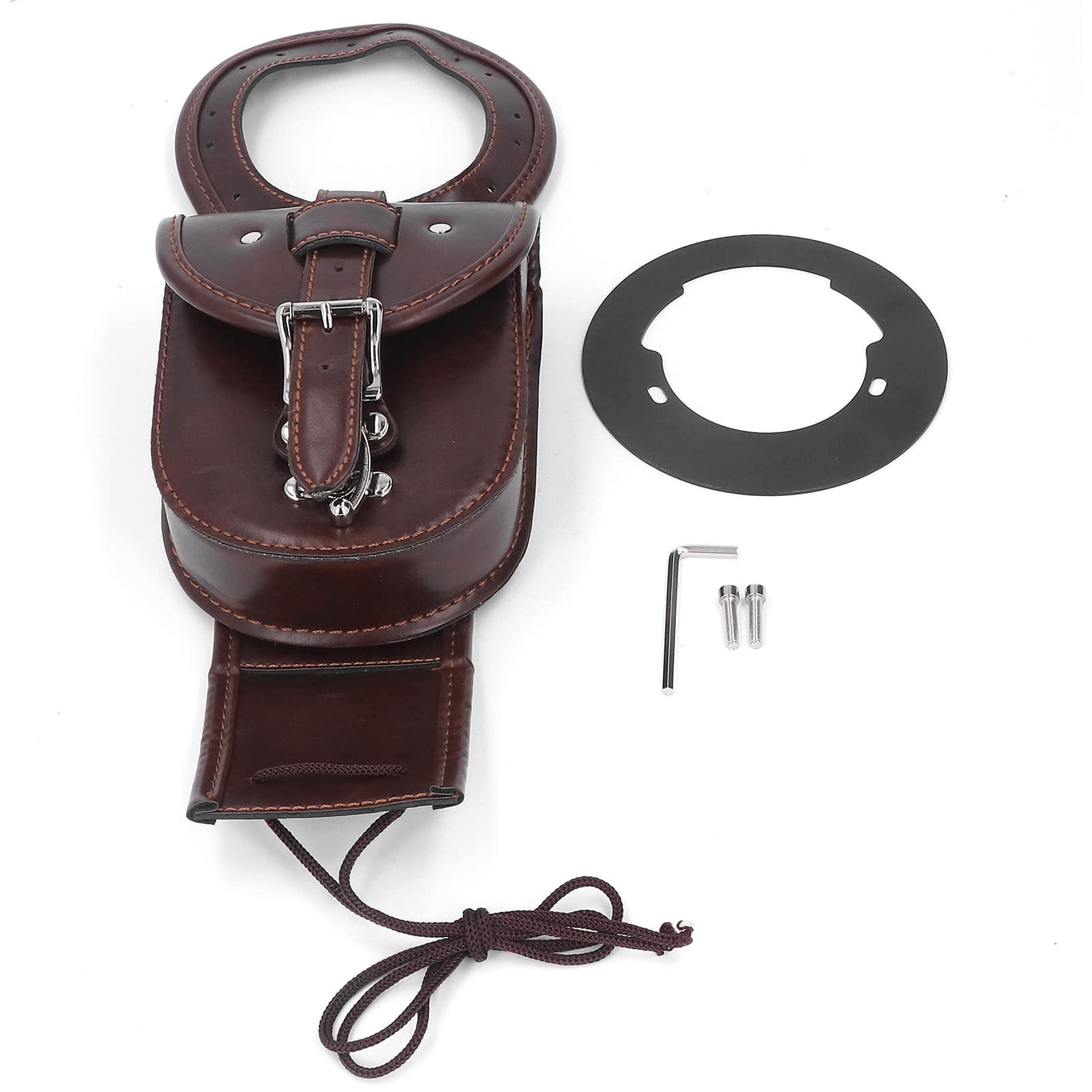 OUKENS Waterproof Motorcycle Tank Bag - Genuine Leather Brown Vest Bag for Benelli Leoncino 500 BJ500 | Perfect for Commuting, Touring & Adventure Riding