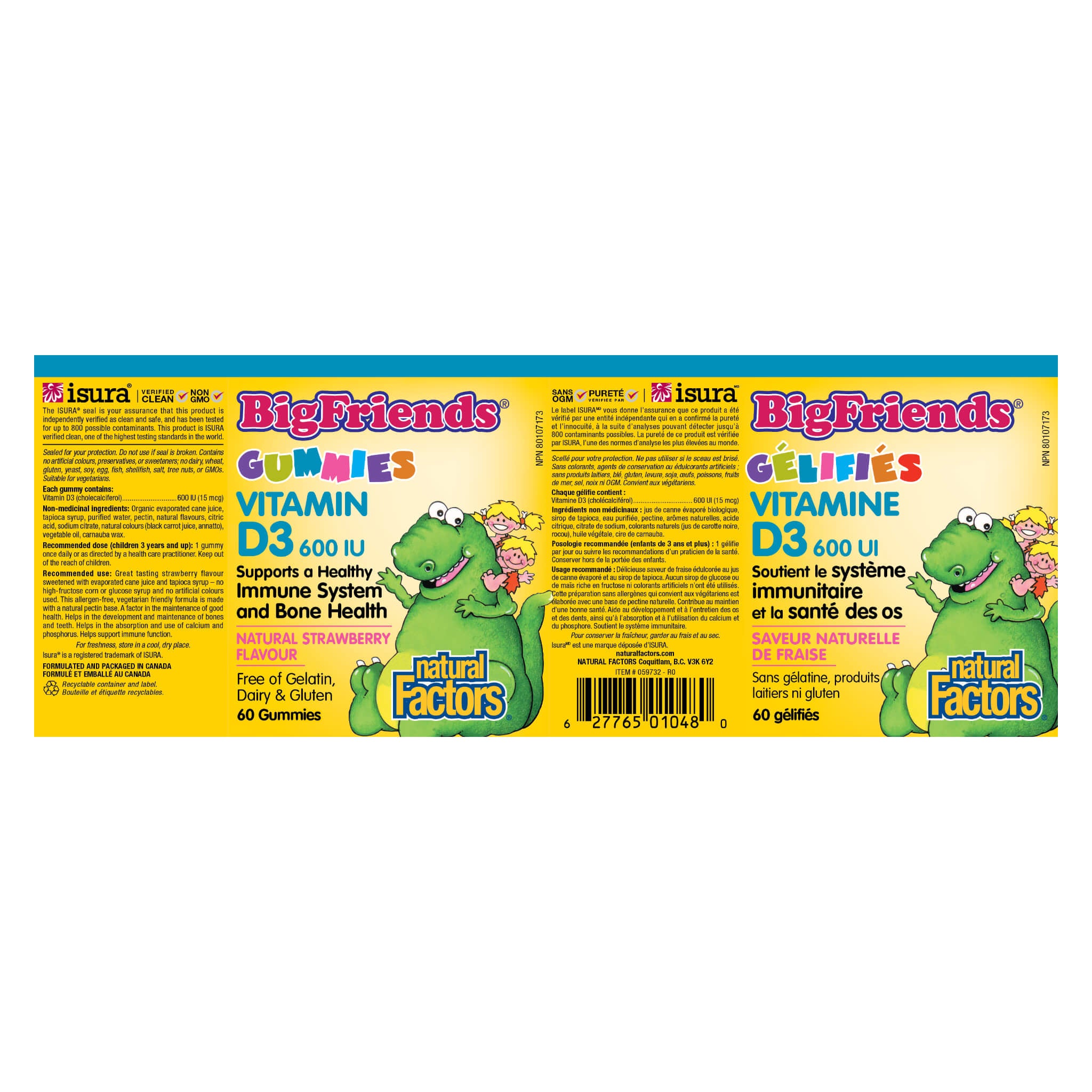 Big Friends Vitamin D3 Gummies 600 IU - Strawberry Flavor - Immune Support & Bone Health - Delicious Chewable Supplement for Kids & Adults - Perfect for Daily Nutrition & Winter Wellness
