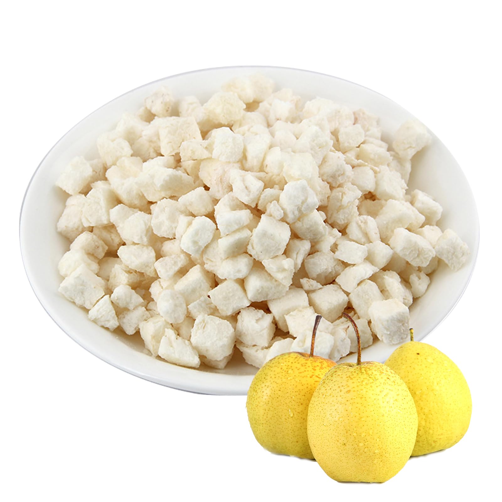 Freeze-Dried Diced Snow Pear 4.23oz | Natural Crushed Fruit for Tea, Smoothies & Baking | Healthy Snack & Dessert Ingredient | Perfect for Fruit Tea, Milk Tea & Yogurt Topping