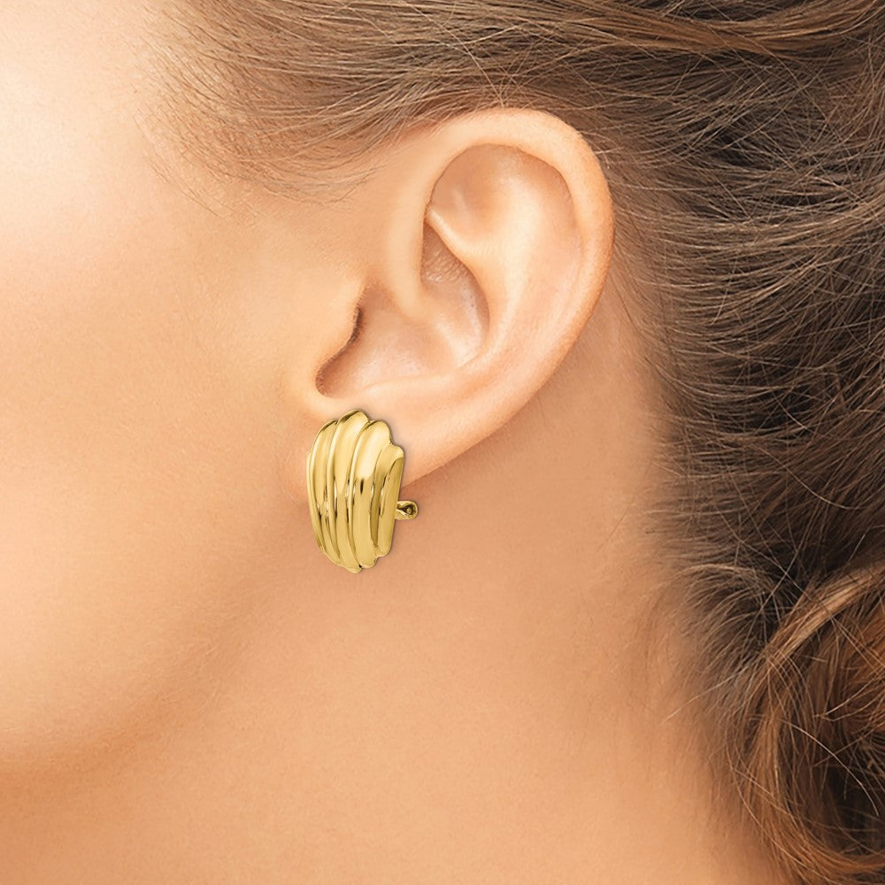 Elegant Gold Non-Pierced Fancy Earrings - Model H640 | Fashion Jewelry for Women, Perfect for Parties, Weddings & Special Occasions