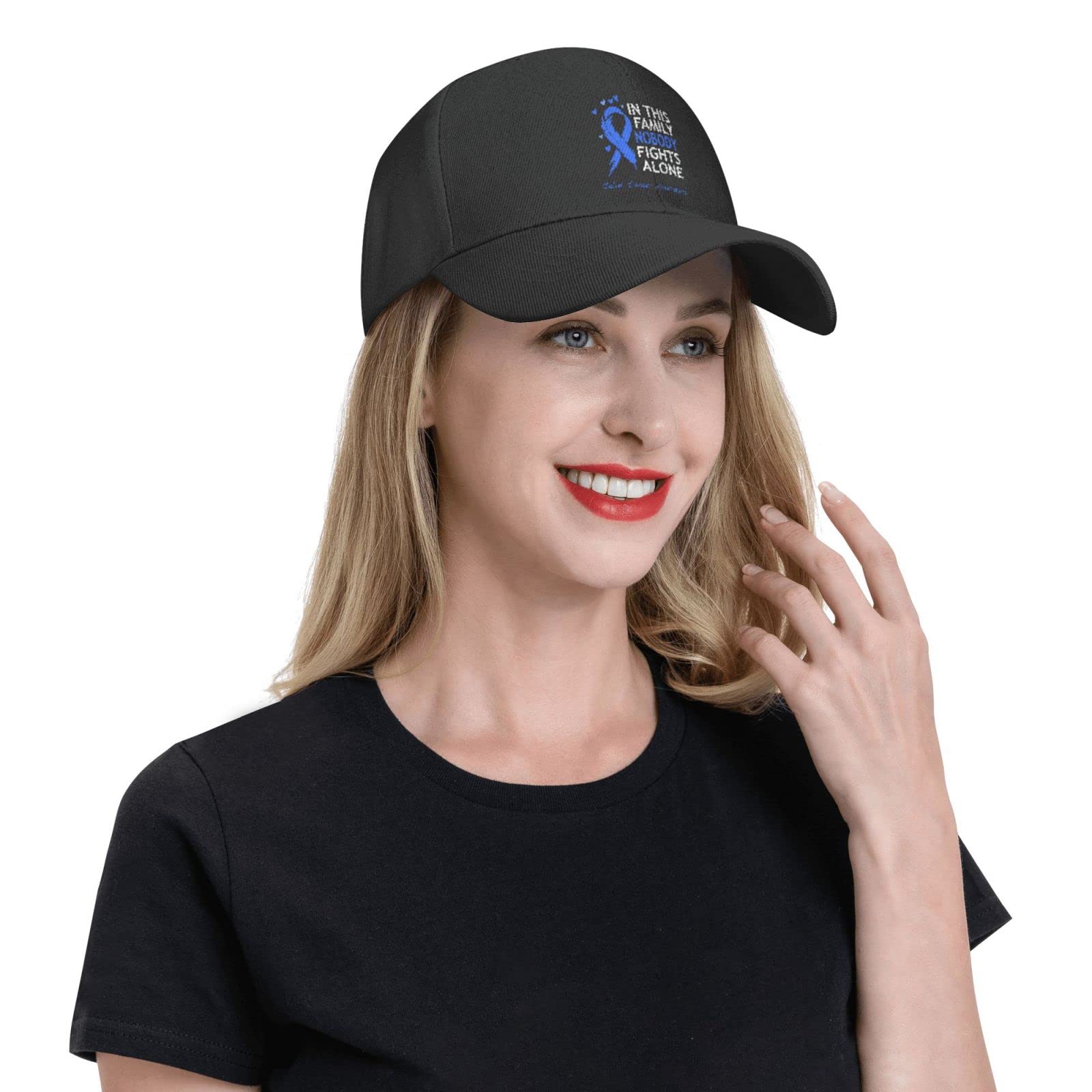 Fight Together Colon Cancer Awareness Baseball Cap - Adjustable Dad Hat for Men & Women - Supportive Headwear for Cancer Survivors & Caregivers