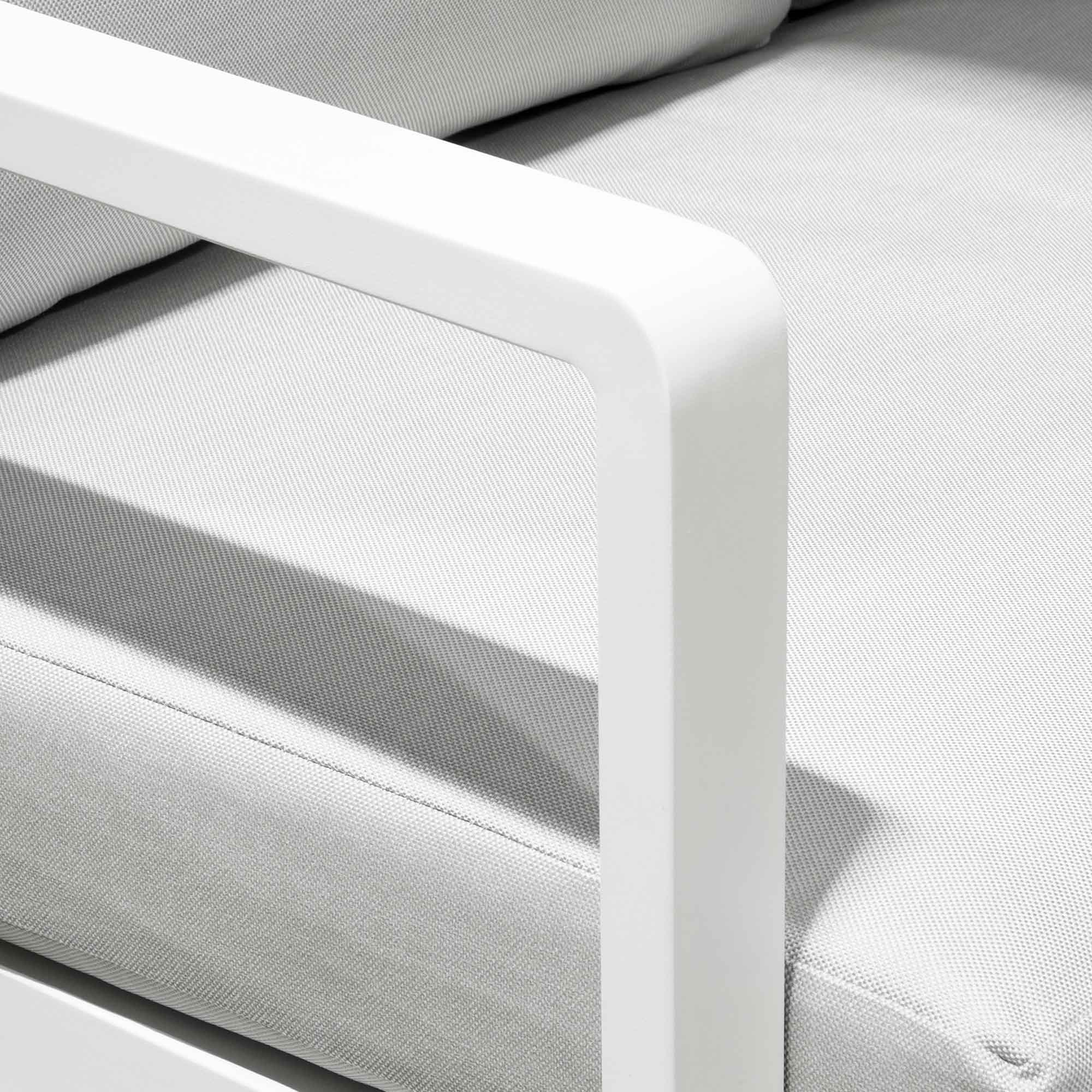 Kyoto 3-Piece Outdoor Corner Sofa Set with Coffee Table - Weather-Resistant White Patio Furniture for Garden, Poolside & Backyard Relaxation