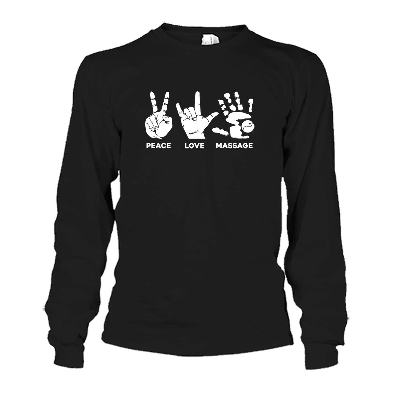 Peace Love Massage Graphic T-Shirt for Men - Comfortable Cotton Tee for Relaxation, Yoga & Casual Wear