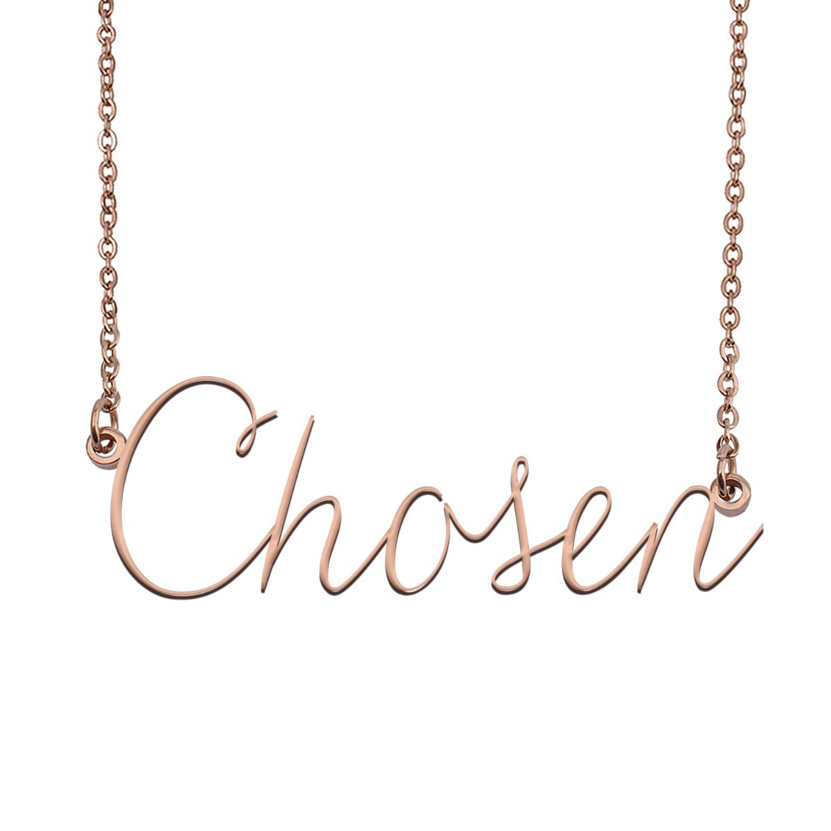 Personalized Rose Gold Name Necklace - Custom Name Plate & Name Tag Jewelry for Women - Perfect for Gifts, Anniversaries & Everyday Wear