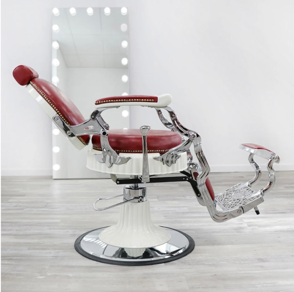 Professional Emerson Barber Chair for Salon & Home Use - Heavy Duty Hydraulic Styling Chair with Adjustable Height & Swivel Base - Perfect for Barbershops, Salons, and Home Grooming Stations