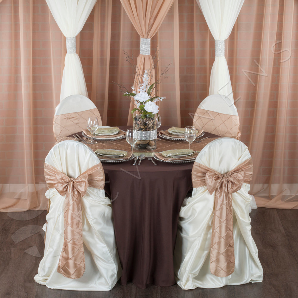 Premium 120-Inch Round Polyester Tablecloth - Chocolate Brown for Weddings, Banquets, and Formal Dining Events