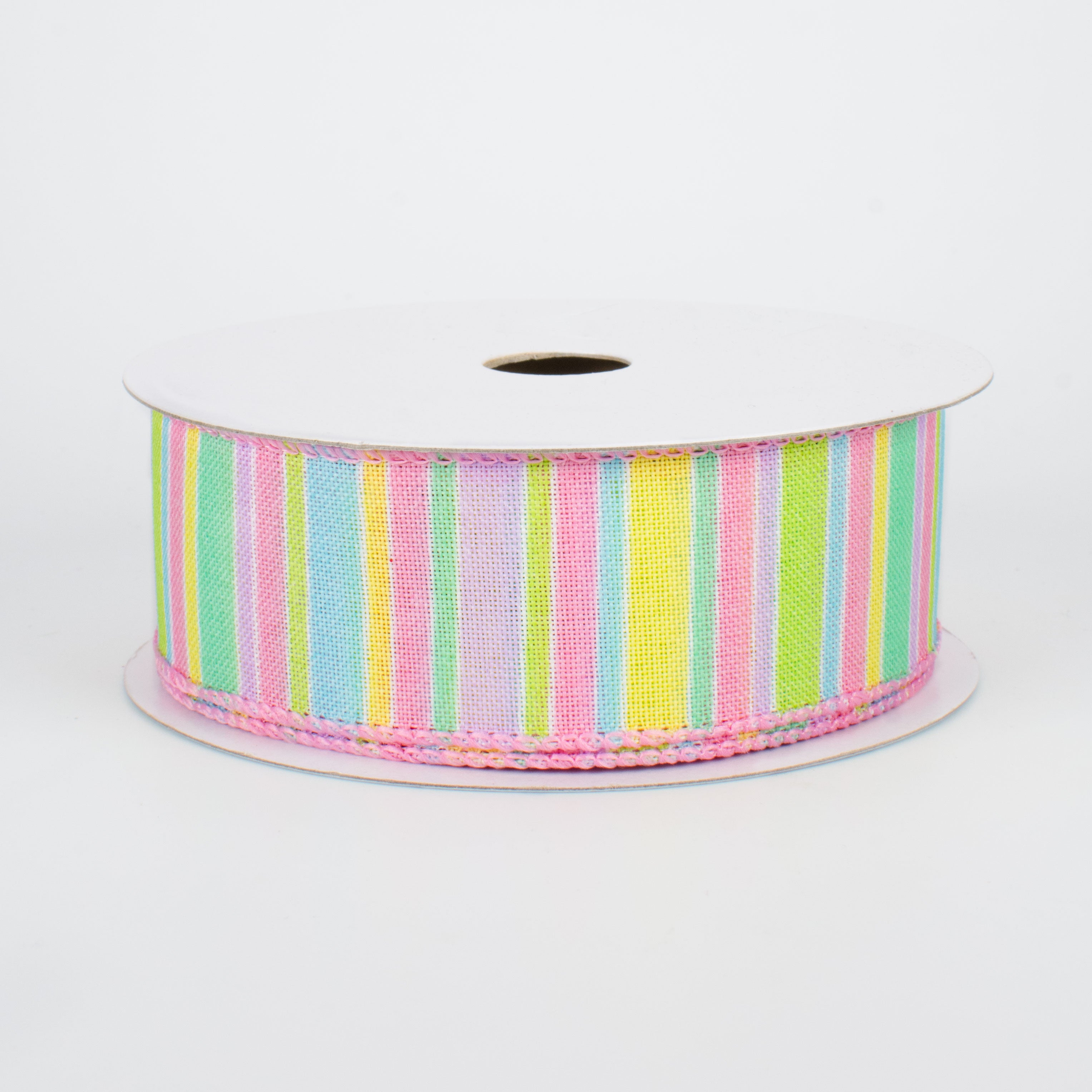 1.5 Inch Multi-Colored Pastel Horizontal Stripe Ribbon - 10 Yards Bulk Roll for Gift Wrapping, Crafts, Party Decorations & DIY Projects