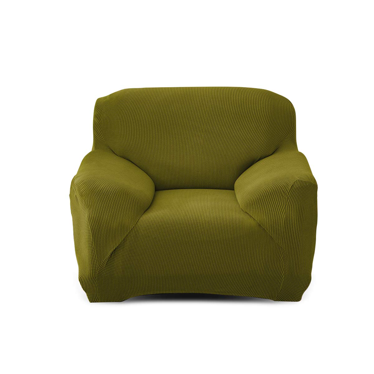Stylish 1-Seater Sofa Slipcover - High Stretch Knitted Couch Cover Protector for Living Room (Apple Green) | Perfect for Pet Owners & Home Decor Refresh
