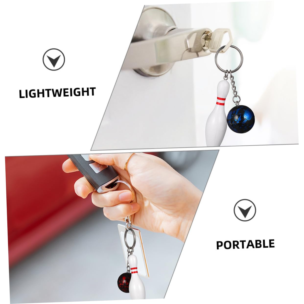 MOBUTOFU Mini Bowling Keychain - Cute Sports Keyring for Men, Women, Boys & Girls - Perfect Gift for Bowling Lovers - Great for Keys, Backpacks, Gym Bags & Sports Decor