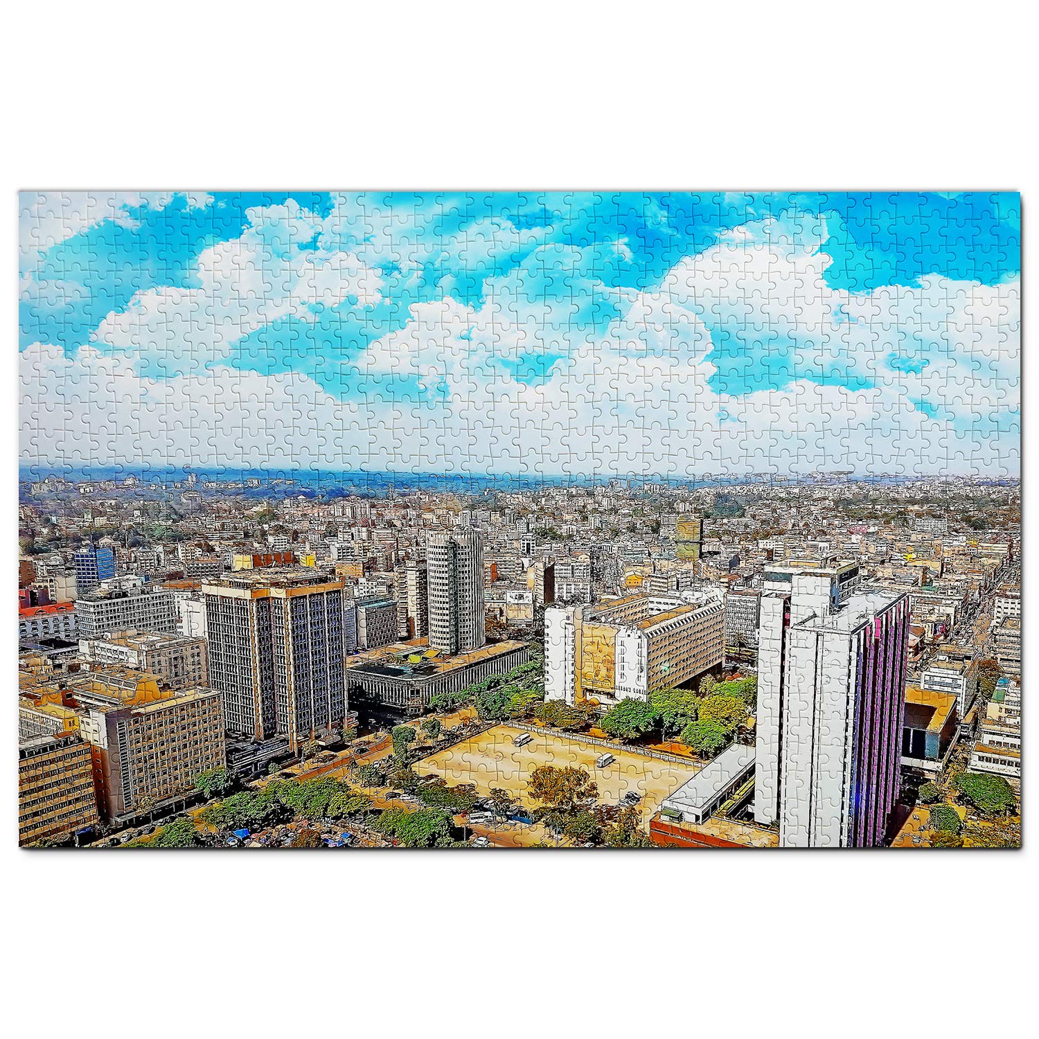 1000-Piece Kenya Jigsaw Puzzle - Nairobi Skyline Wooden Travel Souvenir for Adults & Teens | Perfect for Home Decor, Family Game Night & African-Themed Gifts