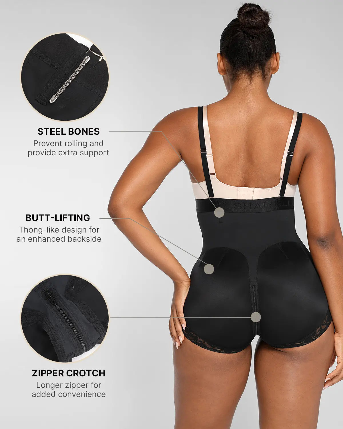 AirSlim® Butt Lifting Open Bust Panty - Shapewear for Women, Seamless Tummy Control Underwear - Perfect for Body Shaping, Special Occasions & Everyday Wear