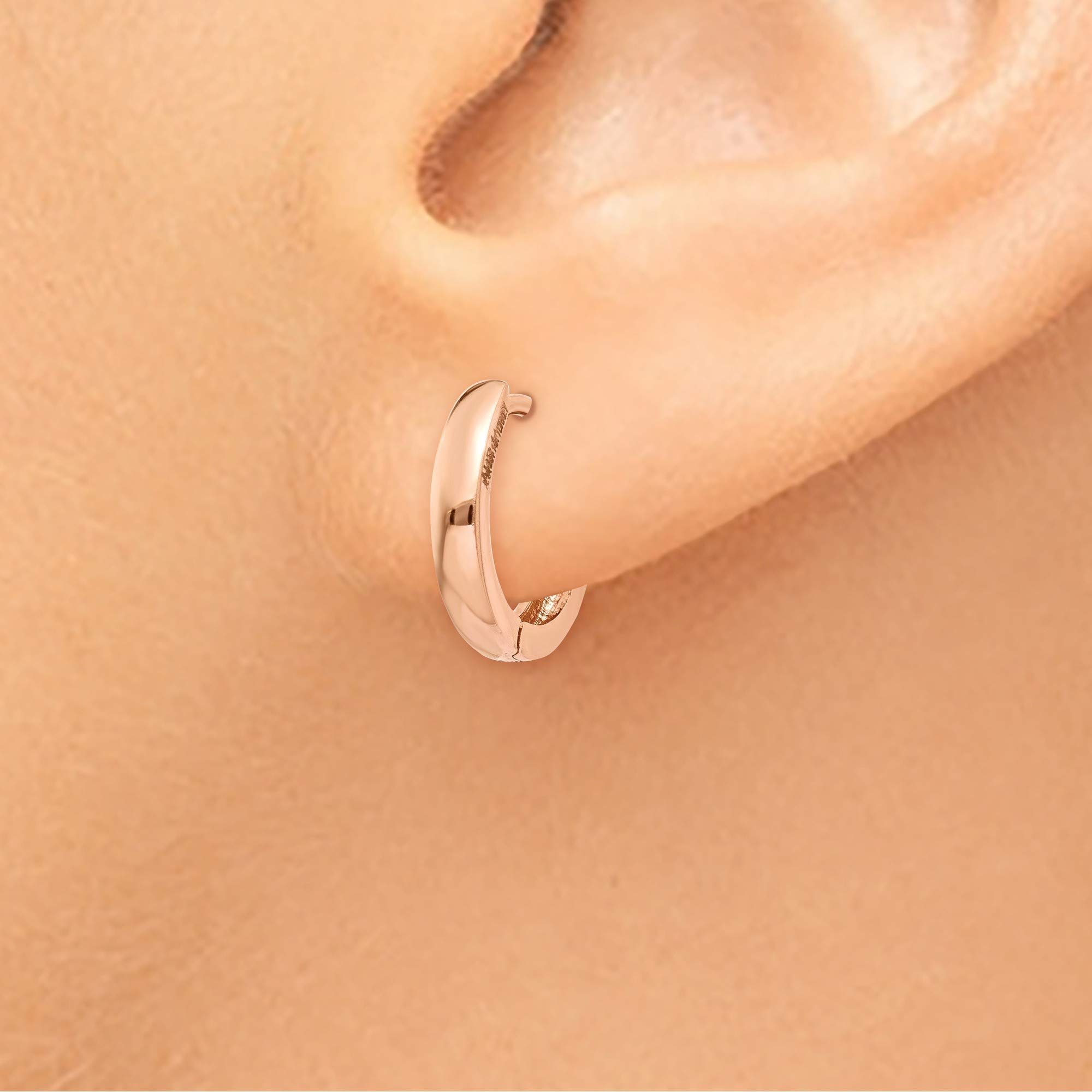 14K Rose Gold Hinged Hoop Earrings for Women - Dainty 14k Rose Gold Jewelry - Perfect for Everyday Wear, Date Night & Special Occasions