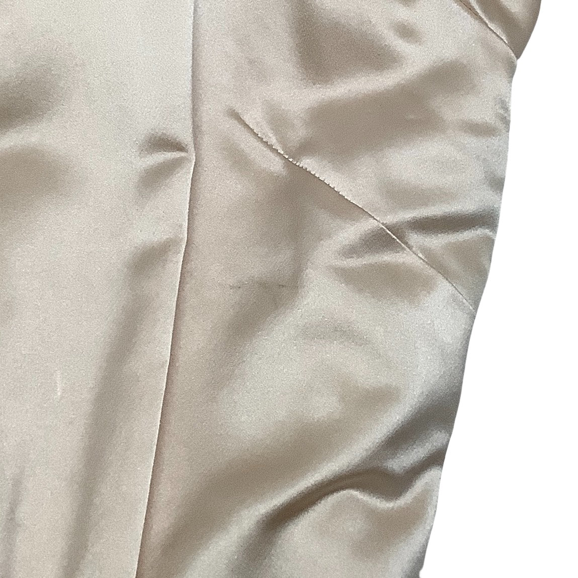 Lillie Rubin Vintage Champagne Silk Dress with Beaded Neckline - Elegant Evening Gown for Weddings, Parties & Special Occasions