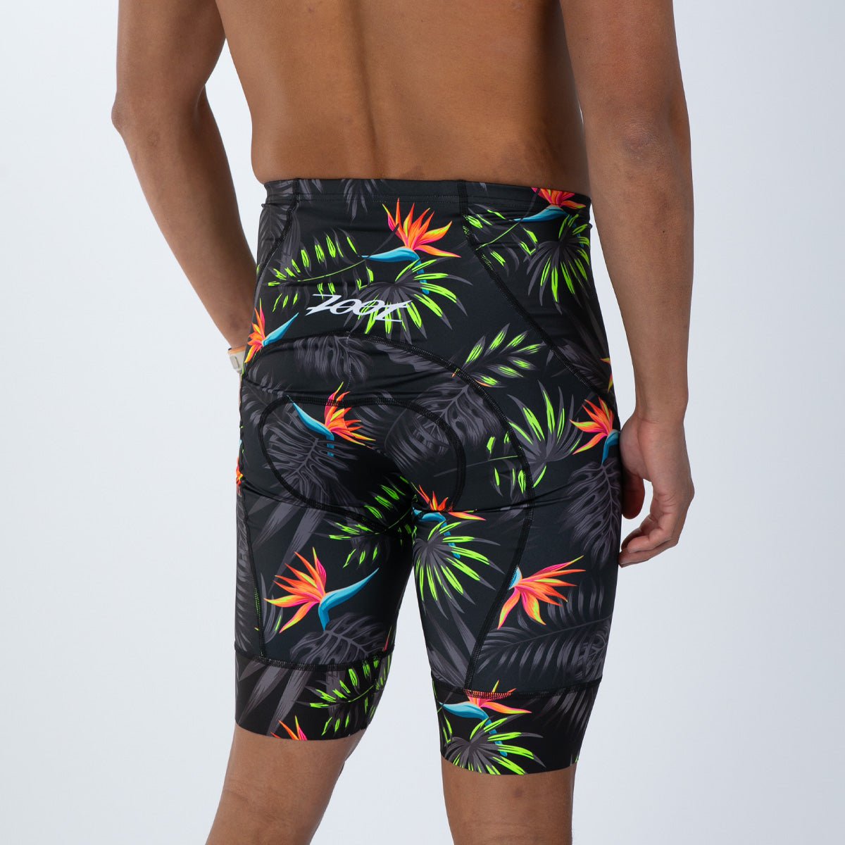 Men's Cycling Shorts - Tropical Magic Print - Breathable & Comfortable for Biking, Workouts & Outdoor Activities