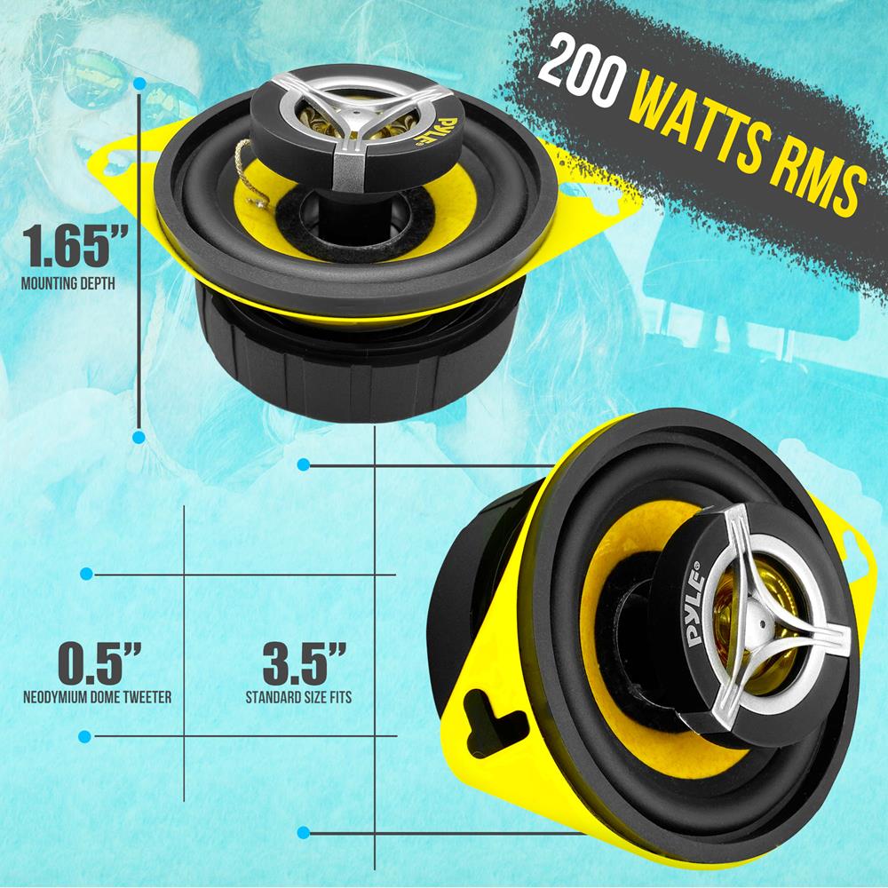 3.5 Inch High Power Car Speakers - 2-Way Component Speaker System for Clear Audio - Perfect for Car Audio Upgrades, Trucks, and SUVs