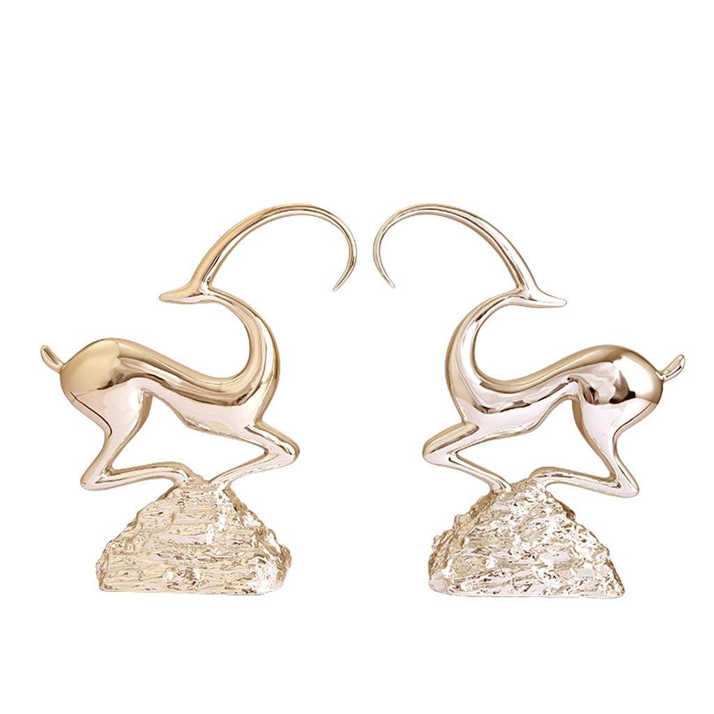 Modern Abstract Deer Resin Sculpture - Handcrafted Home Decor Statue for Living Room, Wine Cabinet & TV Stand - Elegant Decorative Art Piece (Set of 2) - Perfect for Housewarming Gifts & Contemporary Interior Design