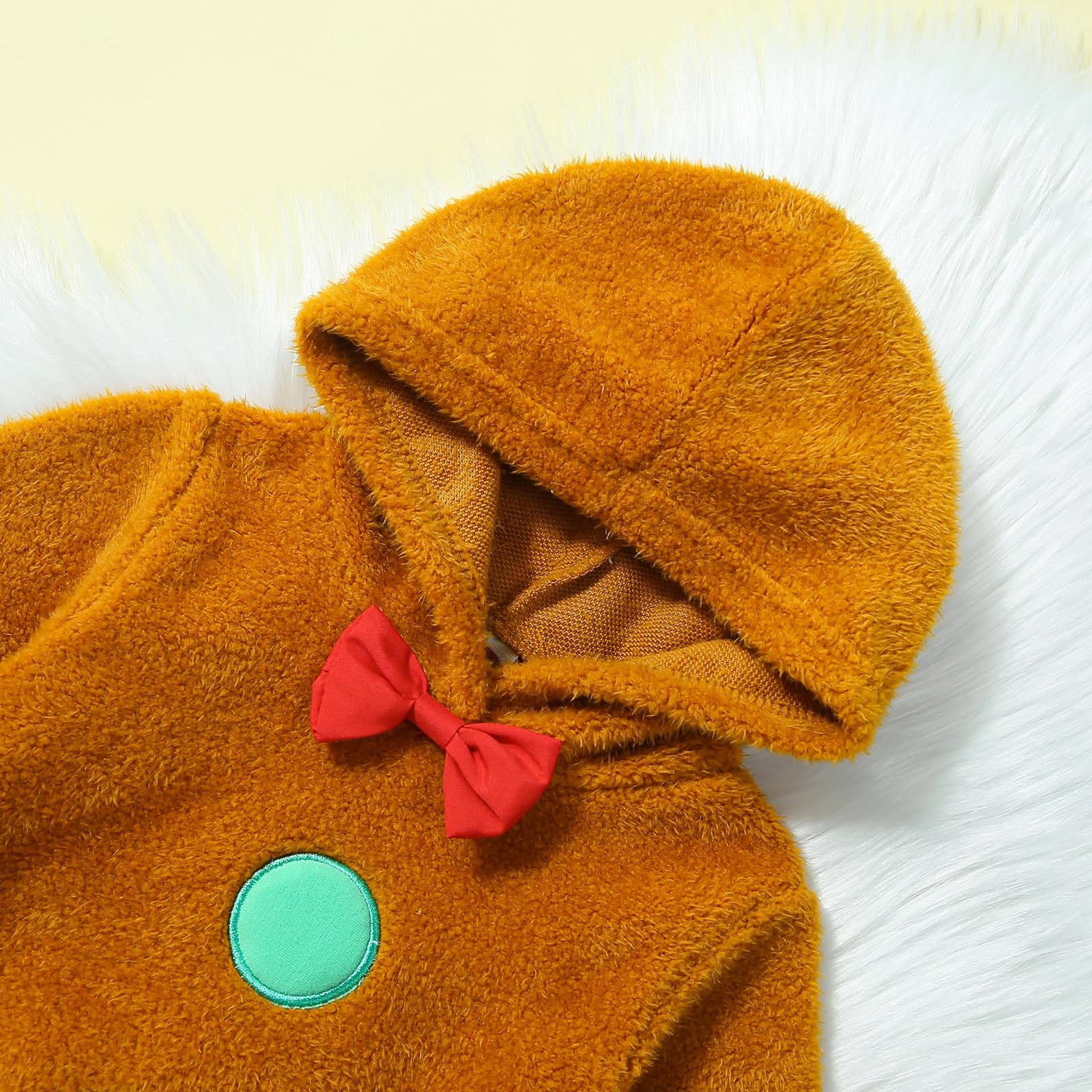 Adorable Newborn Baby Boy & Girl First Christmas Outfit - Gingerbread Man Costume with Zipper, Long Sleeve Onesie Romper - Perfect for Holiday Photos & Family Gatherings