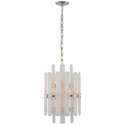 Aerin Bonnington Tall Chandelier with Alabaster Shades - Elegant Crystal Ceiling Light Fixture for Dining Room, Foyer, and Luxury Home Decor