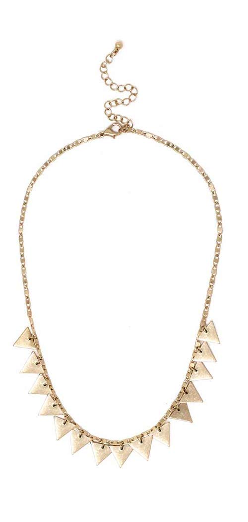 Stylish Multi Triangle Charm Link Necklace for Women - Trendy Layering Jewelry for Everyday Wear, Office & Date Night Outfits