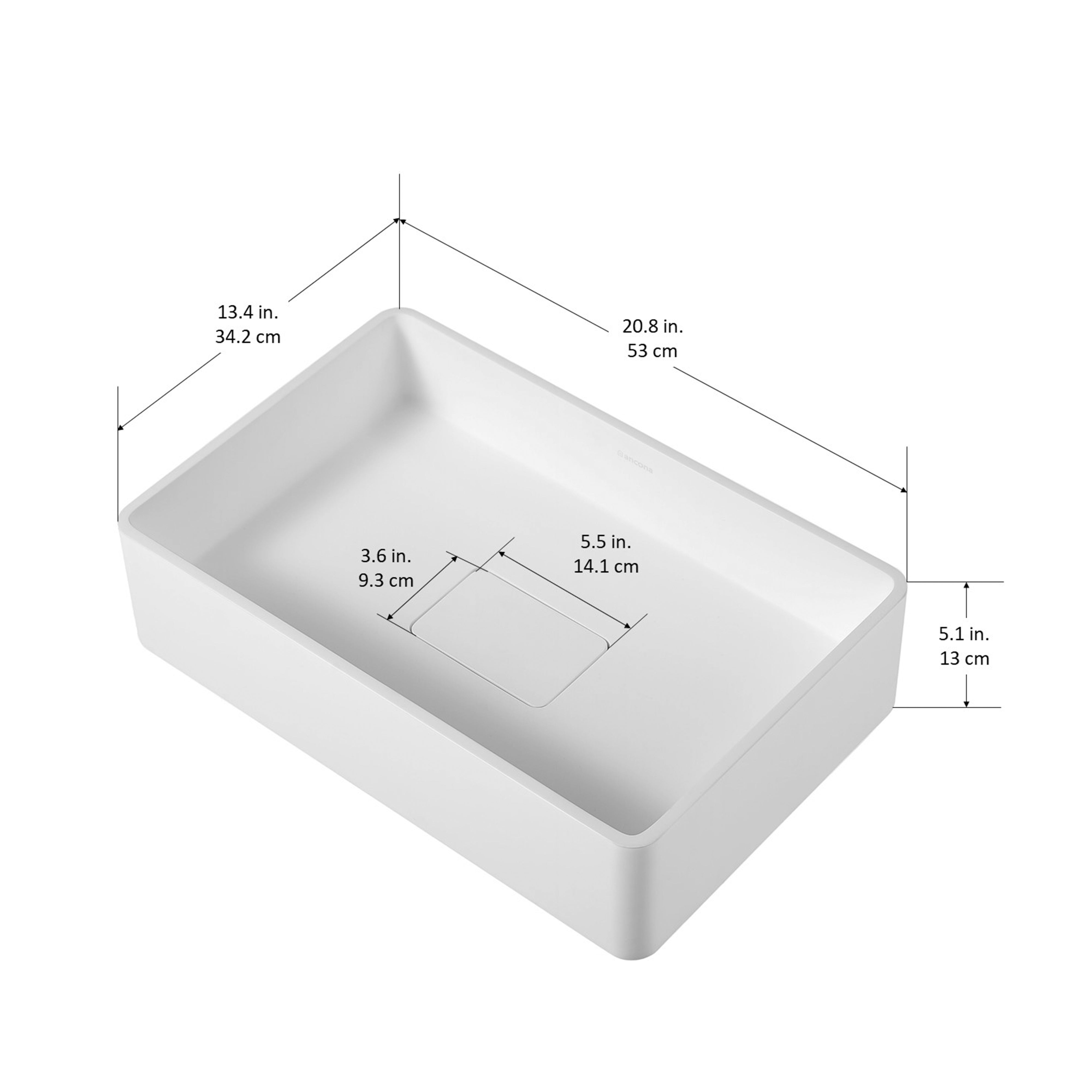 Ancona Holbrook White Ceramic Vessel Bathroom Sink with Brushed Champagne Gold Single Hole Faucet - Modern Vanity Basin for Powder Room, Guest Bath & Master Bathroom Decor