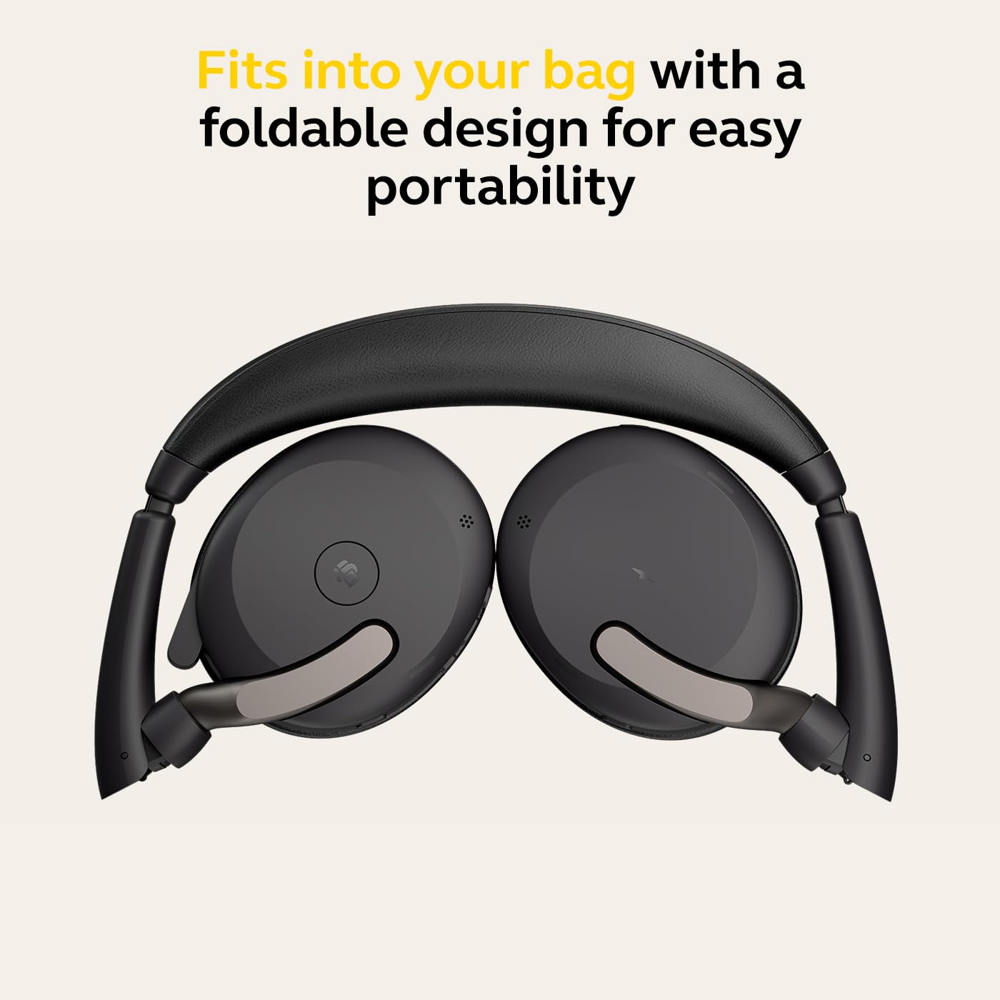 Jabra Evolve2 65 Flex Wireless Stereo Headset with Bluetooth - Noise Cancelling ClearVoice Technology & Hybrid ANC - Microsoft Teams Certified (Black) - Perfect for Remote Work, Online Meetings & Office Use