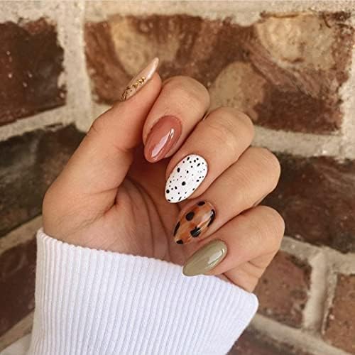 KLOSS BEAUTY Customized Press-On Nails Set of 10 - Hand Painted Gel Finish UV Treated Fake Nails for Women, Long Square Shape, Salon Quality at Home | Perfect for Fall, Halloween, Parties & Special Occasions