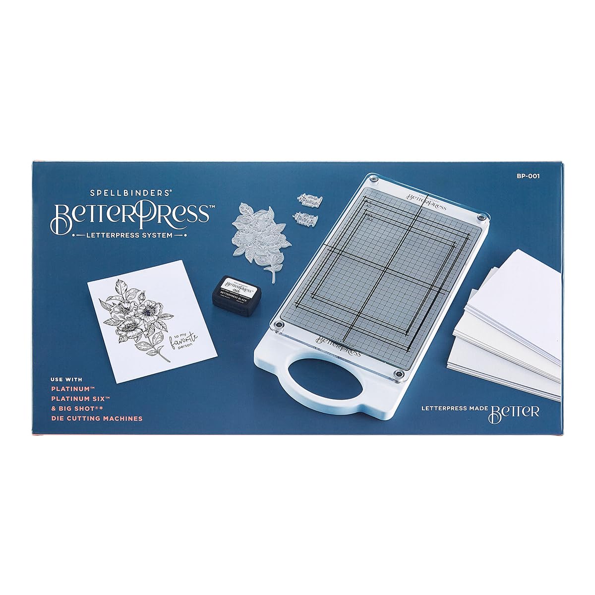 Spellbinders BetterPress Letterpress Machine BP-001 - Premium Card Making & Paper Crafting Tool for DIY Greeting Cards, Invitations, Scrapbooking (AMZ-028)