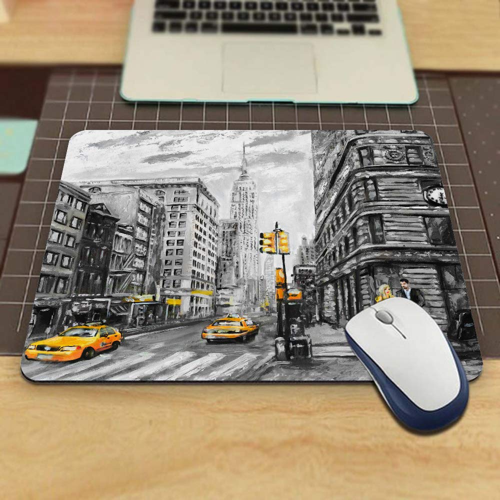 Non-Slip Gaming Mouse Pad - 9.5x7.9 Inch Rubber Base Computer Mousepad for PC, Laptop, Office & Home Use | Durable Desk Mat for Work, Gaming & Daily Computing | New York Inspired Design